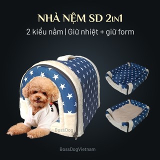 Nhà nệm SD 2 in 1 cho chó mèo - Cho mọi dòng Poodle, pug, pom, corgi v.v | BossDog