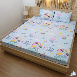 Ga Chống Thấm Cotton Cao Cấp Goodmama Mẫu Peppa Family Chính Hãng Bảo Hành 6 Tháng