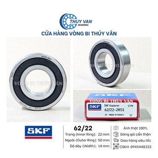 Vòng bi bạc đạn, hạt tròn 62/22, 22x50x14, nắp cao su hãng skf