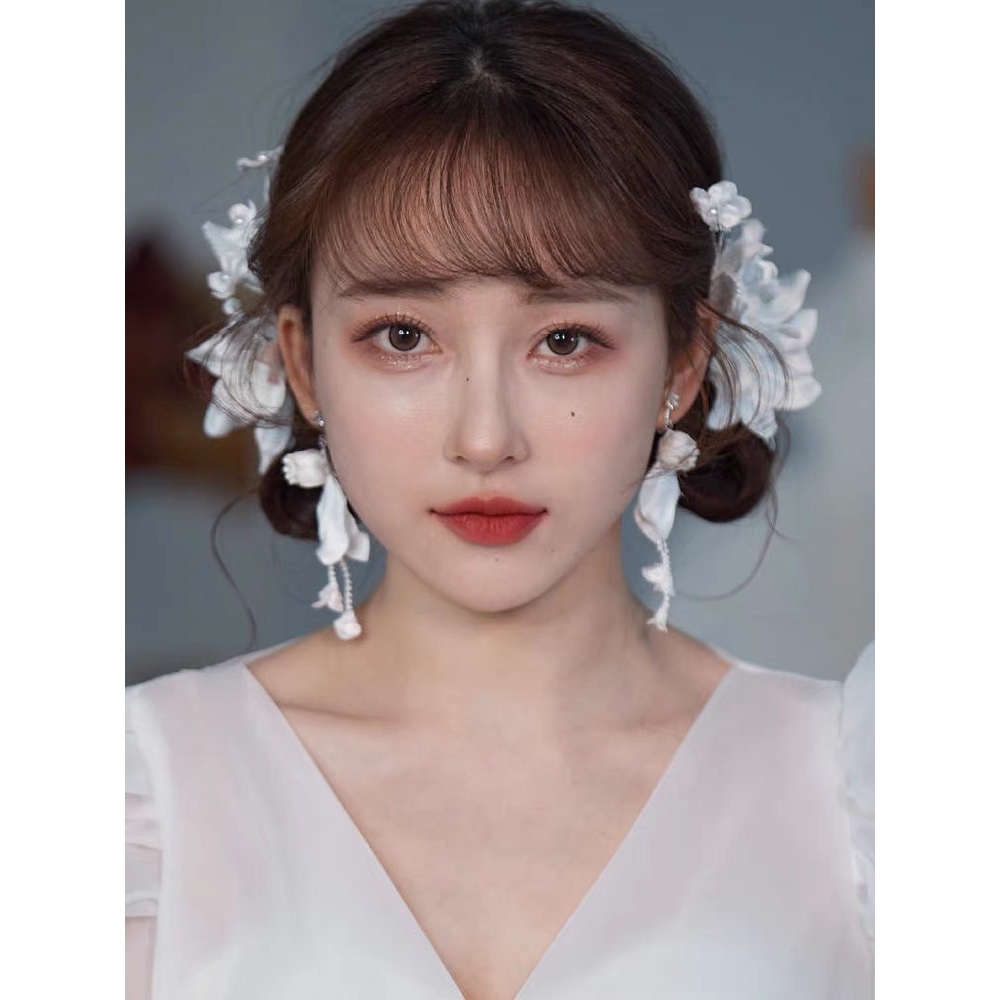 Sét Hoa Cài Tóc Kèm Bông Tai mã W877