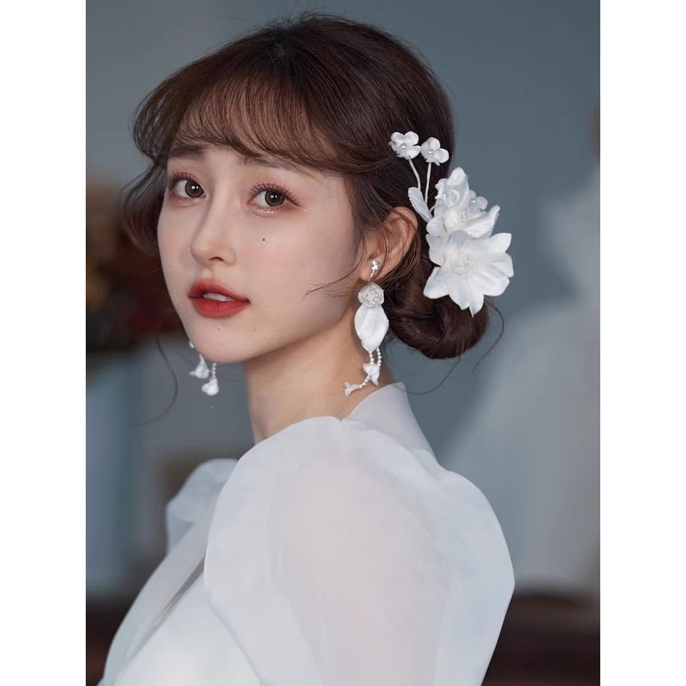 Sét Hoa Cài Tóc Kèm Bông Tai mã W877