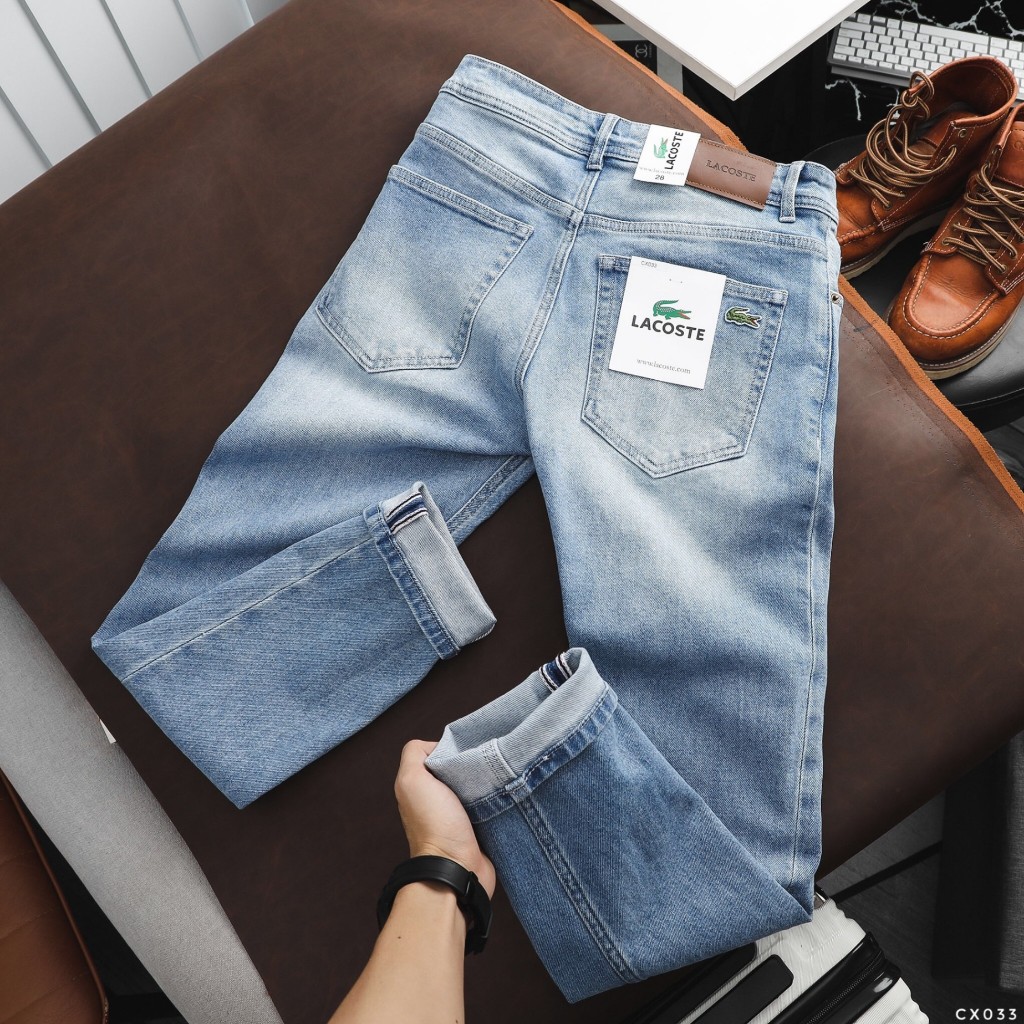 Quần Jean Dài Nam Lcst Xanh Đá, Form Slim-fit, chất vải co giãn nhẹ, ống 15-18cm, Hàng VNXK - CX033