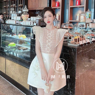 (HOẢ TỐC) ĐẦM NUDE PHỐI REN TAY TIÊN 🌟