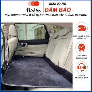 Đệm gấp ô tô ghế sau không cần bơm chất nhung mềm, Nệm ô tô chịu lực cao, Nệm treo ghế sau ô tô gấp gọn cao cấp mềm