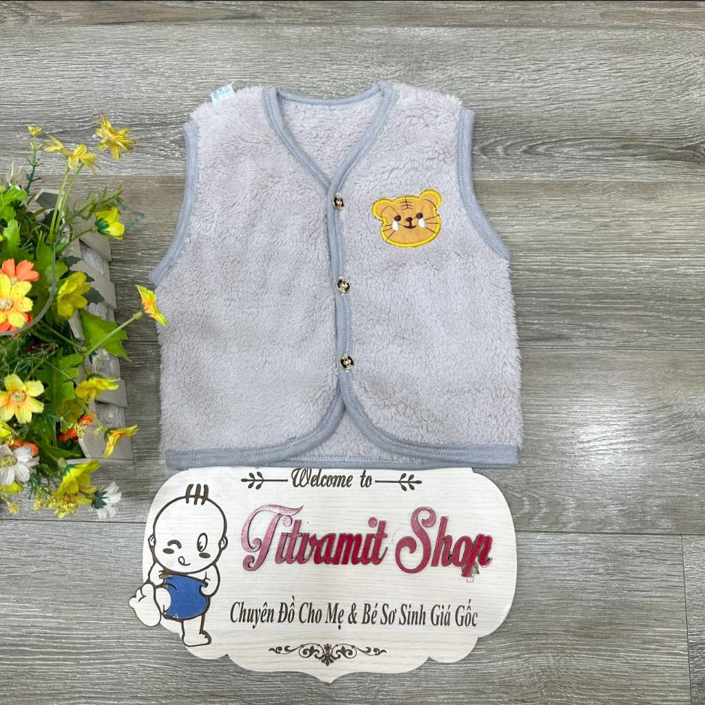 Gile len lông cừu thêu mèo cho bé mặc thu dông
