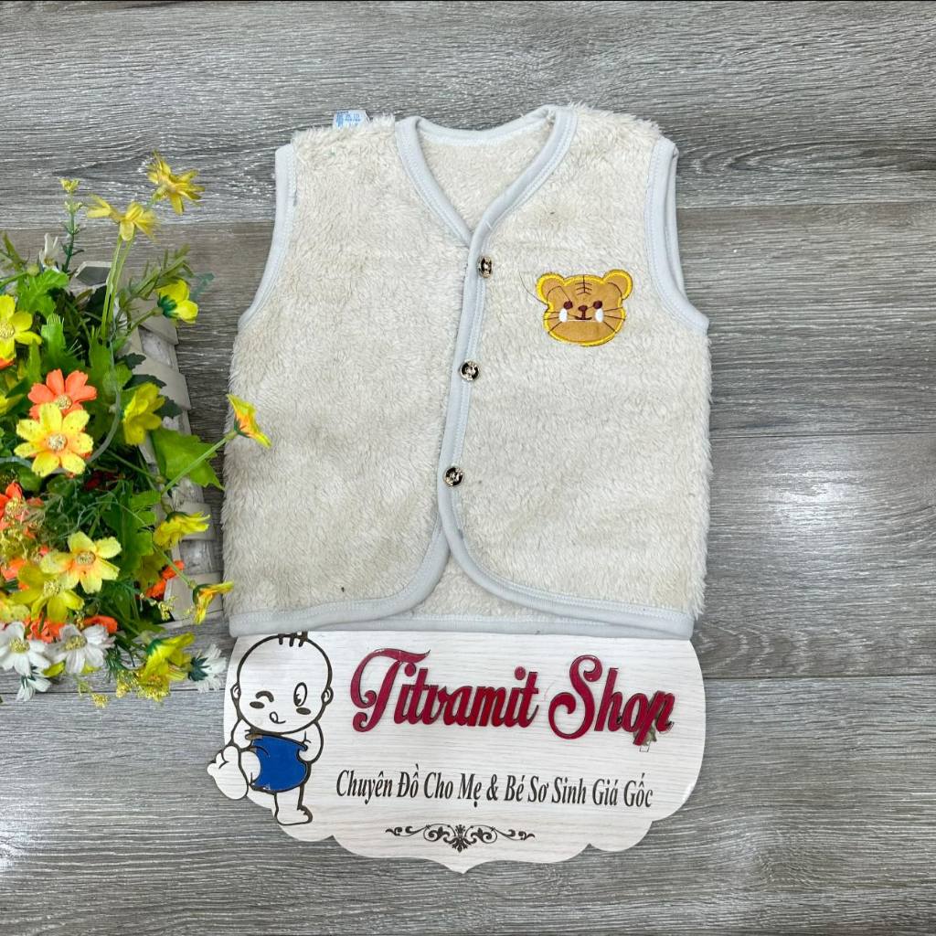Gile len lông cừu thêu mèo cho bé mặc thu dông