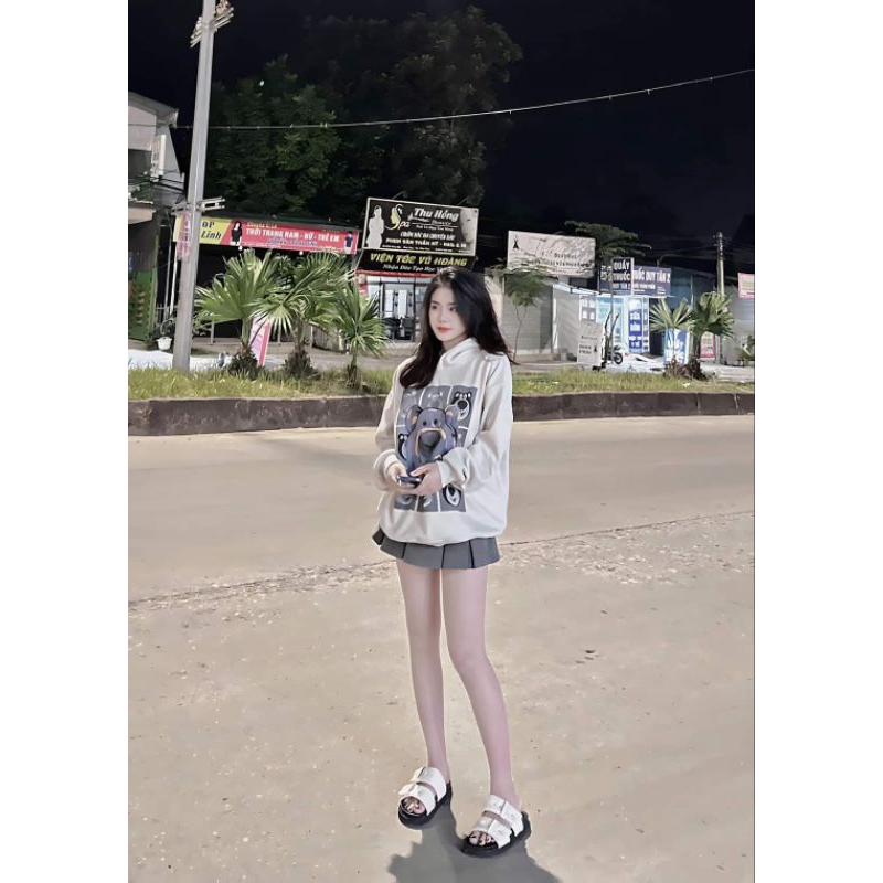 Áo nỉ mũ gấu siu đẹp