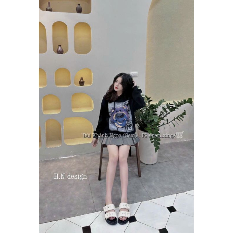 Áo nỉ mũ gấu siu đẹp