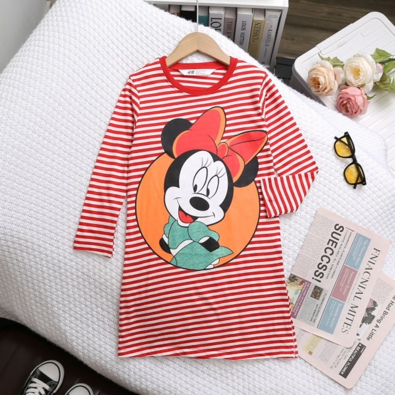 🔥]SALE SOCK] Váy H.M tay dài bé gái xuất dư xịn đẹp Size 20-48kg