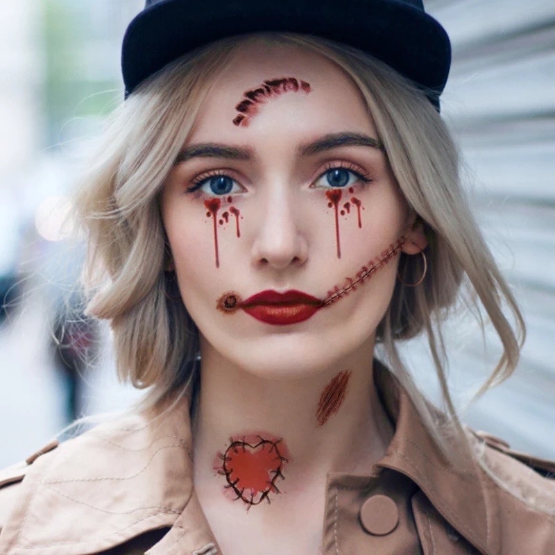 Hình xăm Halloween 3D mẫu hình xăm dán mini , hình xăm hóa trang, hình xăm dán, hình xăm anime Maxshopdoc