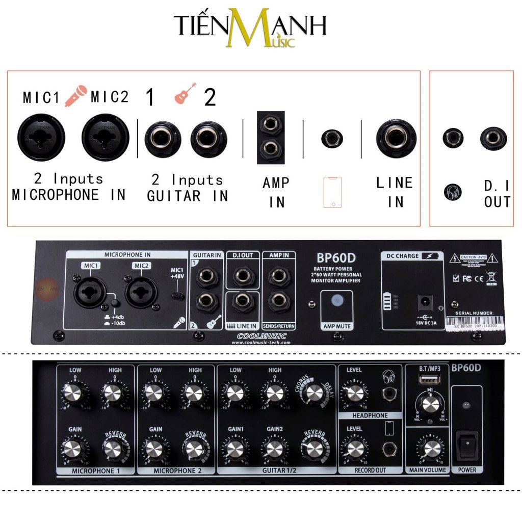 Amply Guitar Acoustic Coolmusic BP60D 120W - Loa Ampli Cool Music Amplifier BP60