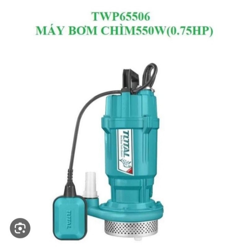 Máy bơm chìm nước sạch Total TWP65506 550W, Dây đồng, Thép không gỉ, 25m cột áp, 117L/p lưu lượng