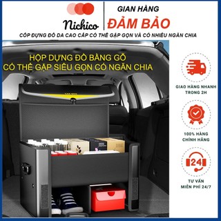 Hộp đựng đồ ô tô gập gọn kèm nhiều ngăn chia thông minh, Thùng đựng đồ cốp xe hơi 5 lớp siêu nhẹ