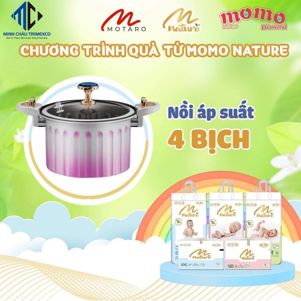 Bỉm Quần/Dán Momo NATURAL Hữu Cơ Cao Cấp S64 dán/ M62 dán/ M60 quần/ L54 quần/ XL50/ XXL48/ XXXL46