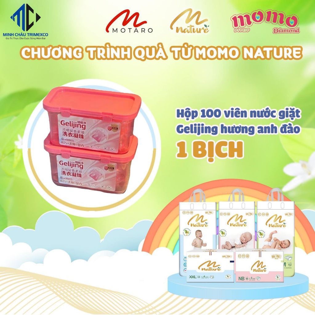 Bỉm Quần/Dán Momo NATURAL Hữu Cơ Cao Cấp S64 dán/ M62 dán/ M60 quần/ L54 quần/ XL50/ XXL48/ XXXL46