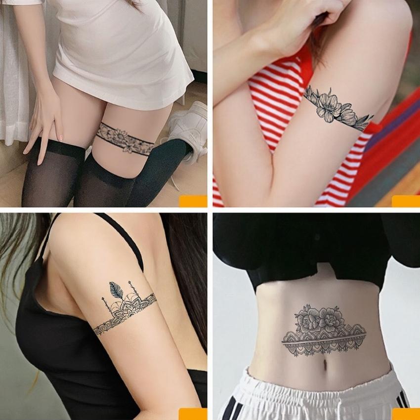 Hình Xăm Dán Tạm Thời Vòng Tay Bắp Tay Nam Nữ Kéo Dài 15 Ngày Chống Nước Chống Cọ Xát