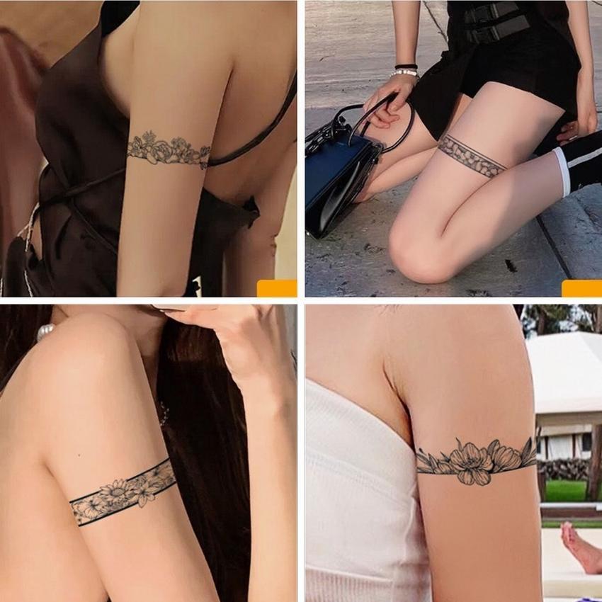 Hình Xăm Dán Tạm Thời Vòng Tay Bắp Tay Nam Nữ Kéo Dài 15 Ngày Chống Nước Chống Cọ Xát