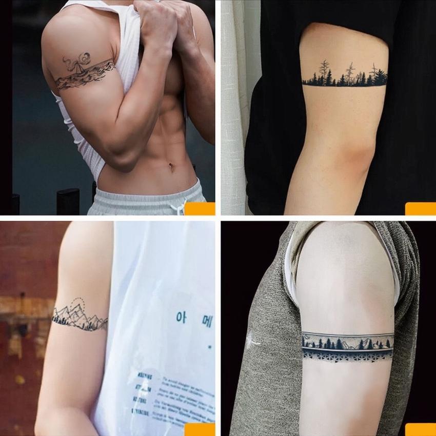 Hình Xăm Dán Tạm Thời Vòng Tay Bắp Tay Nam Nữ Kéo Dài 15 Ngày Chống Nước Chống Cọ Xát