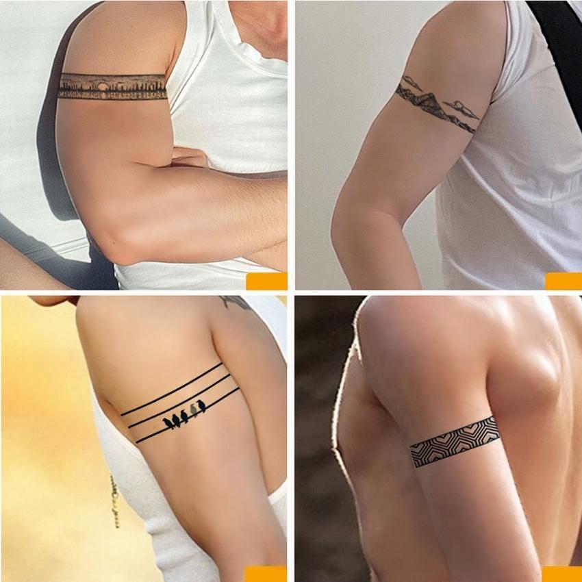 Hình Xăm Dán Tạm Thời Vòng Tay Bắp Tay Nam Nữ Kéo Dài 15 Ngày Chống Nước Chống Cọ Xát