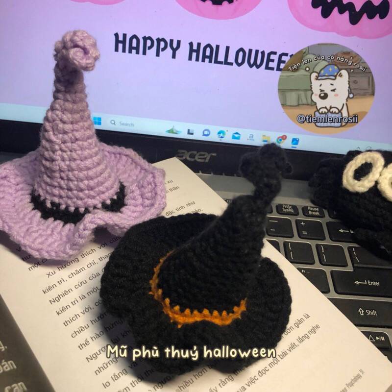 Kẹp tóc mũ phù thuỷ halloween