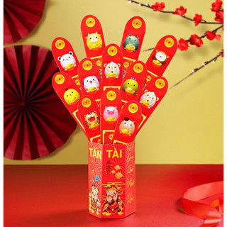 Bao lì xì gieo quẻ hộp 12 quẻ hình lục giác, bao lì xì tết 2024 siêu phẩm của năm