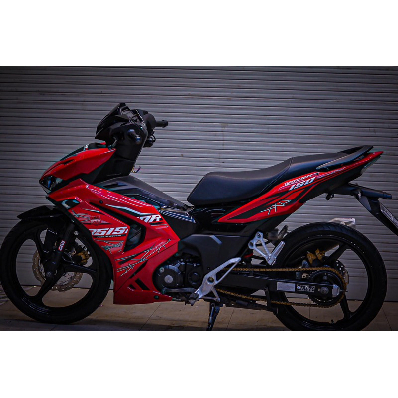 Tem xe winner x v3 mẫu tem rs 150 chỉ đen bạc dán xe dàn áo màu đỏ đẹp
