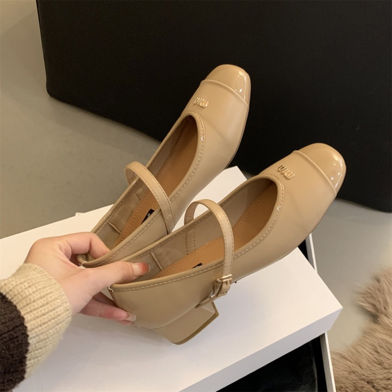 Giày mary Jane mũi tròn phối bóng mùa thu 2023