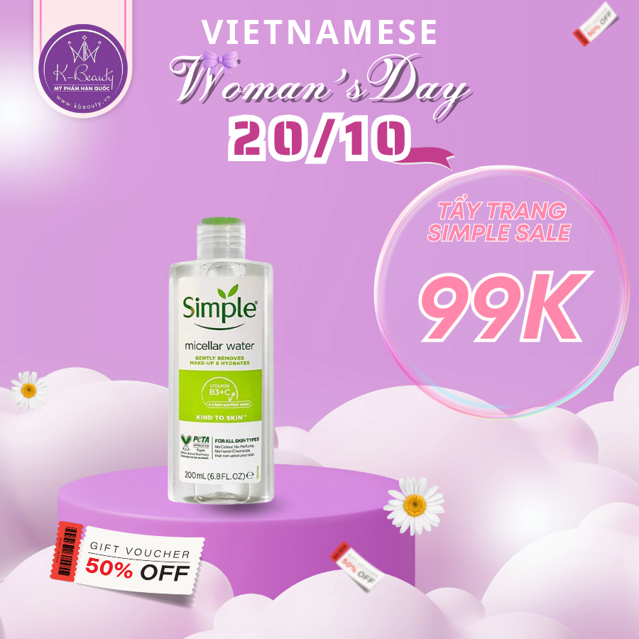 Nước Tẩy Trang Simple - Nước Tẩy Trang Simple Micellar Water 200ml