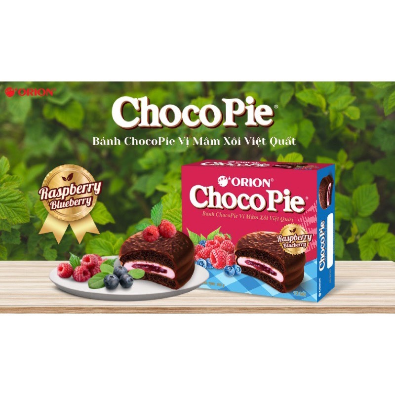 BÁNH ORION CHOCOPIE VỊ MÂM XÔI VIỆT QUẤT HỘP 360G