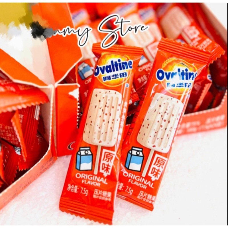 KẸO QUE KEM OVALTINE GÓI 60G / KẸO MÚT OVALTINE/ KẸO SỮA MẠCH NHA OVALTINE