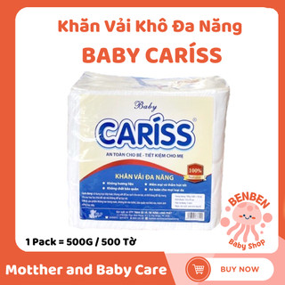 Khăn Vải Khô Đa Năng BABY Cariss - 500 Tờ x 19 Cm