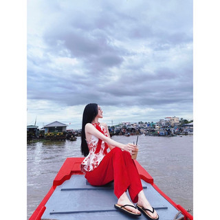 Set Áo Yếm Hoa Gấm Phối Quần Suôn