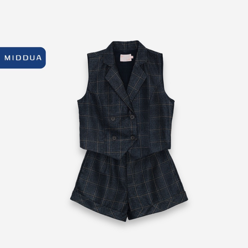 SET GILET VEST CARO NHIỀU MÀU MIDDUA SET0801