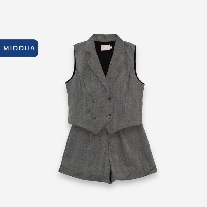 SET GILET VEST CARO NHIỀU MÀU MIDDUA SET0801