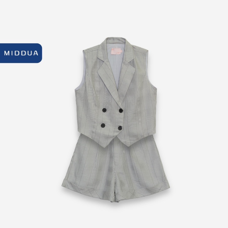 SET GILET VEST CARO NHIỀU MÀU MIDDUA SET0801