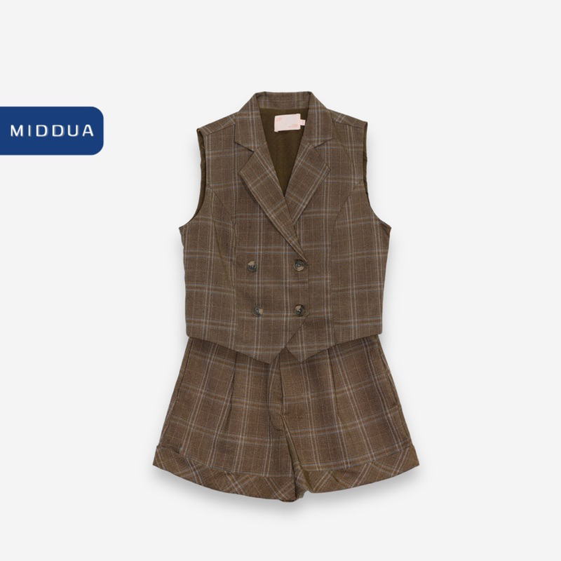 SET GILET VEST CARO NHIỀU MÀU MIDDUA SET0801