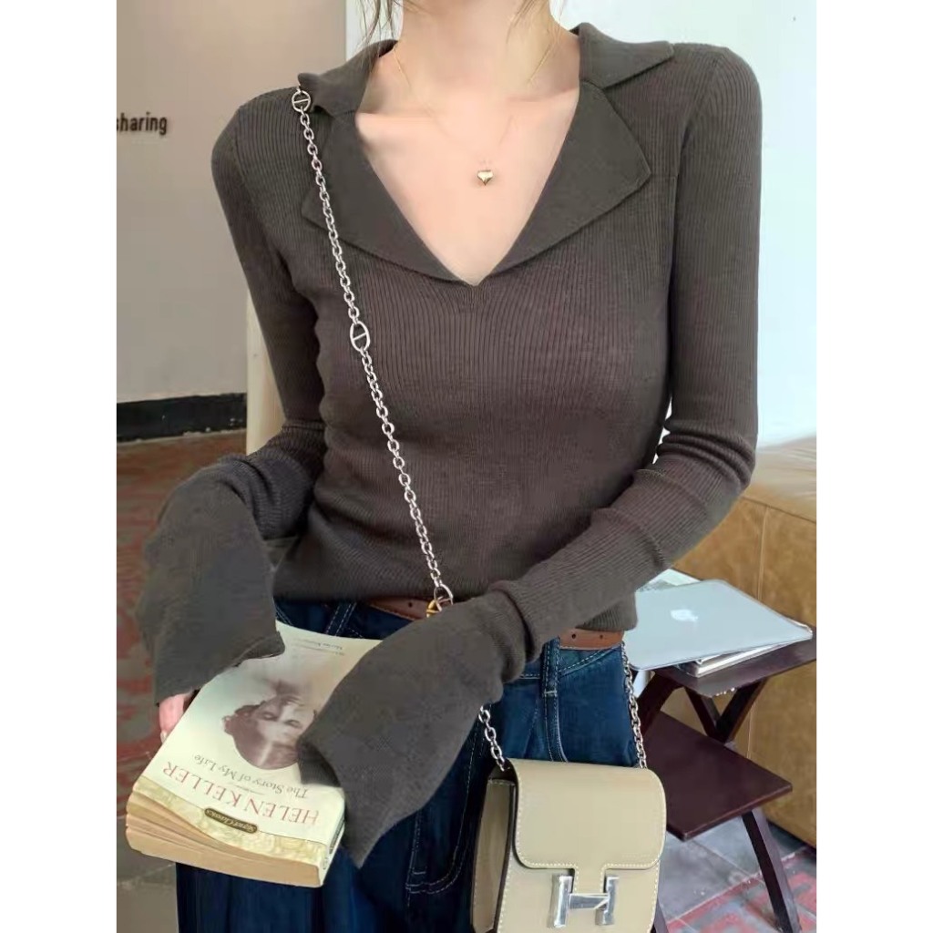 Áo len giữ nhiệt nữ dài tay vải len tăm co dãn dày dặn MA135