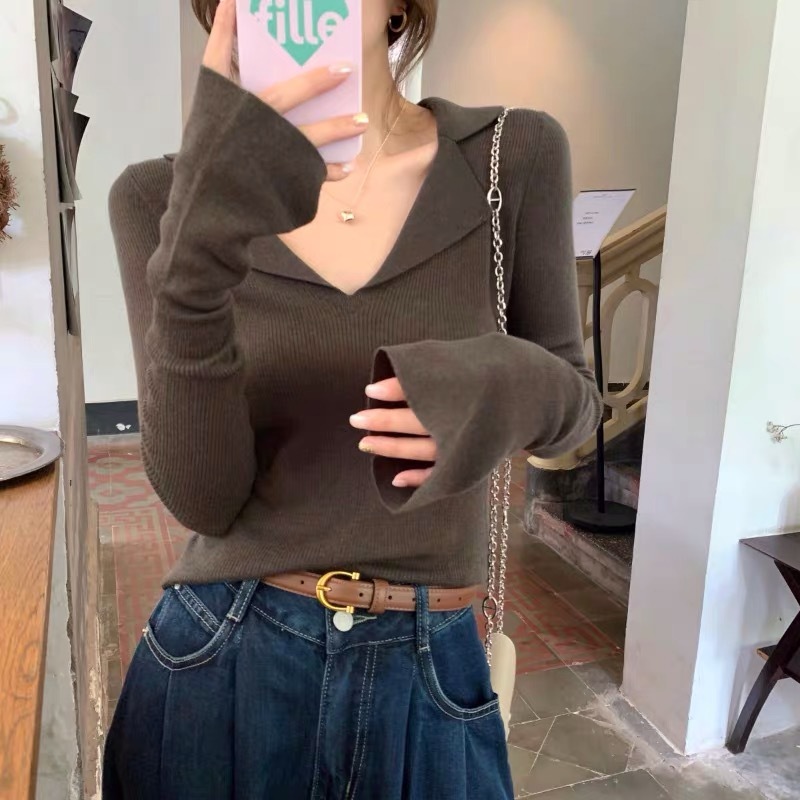 Áo len giữ nhiệt nữ dài tay vải len tăm co dãn dày dặn MA135