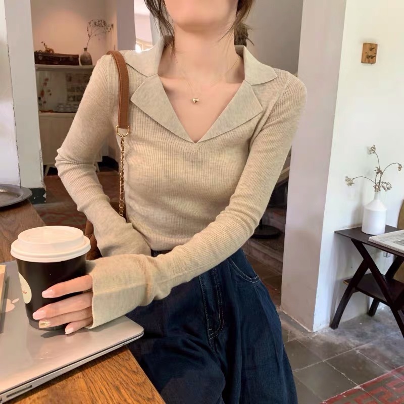 Áo len giữ nhiệt nữ dài tay vải len tăm co dãn dày dặn MA135