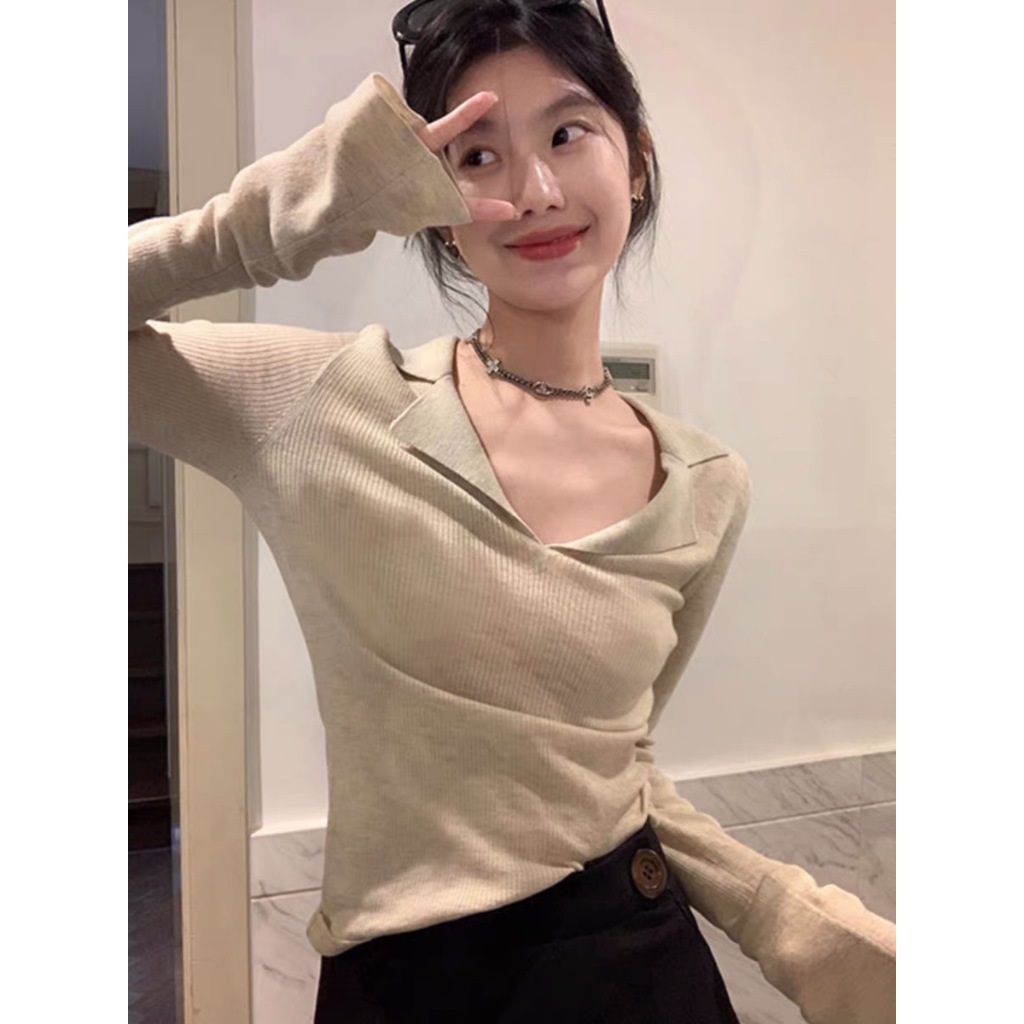 Áo len giữ nhiệt nữ dài tay vải len tăm co dãn dày dặn MA135