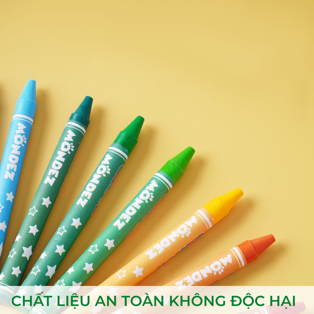 Bộ Bút Sáp Màu Vịt Nghe Nhạc MONDEZ 12-48 Chiếc, Màu Sắc Tươi SángCho Bé Tập Tô M50021/M50022/M50023/M50024