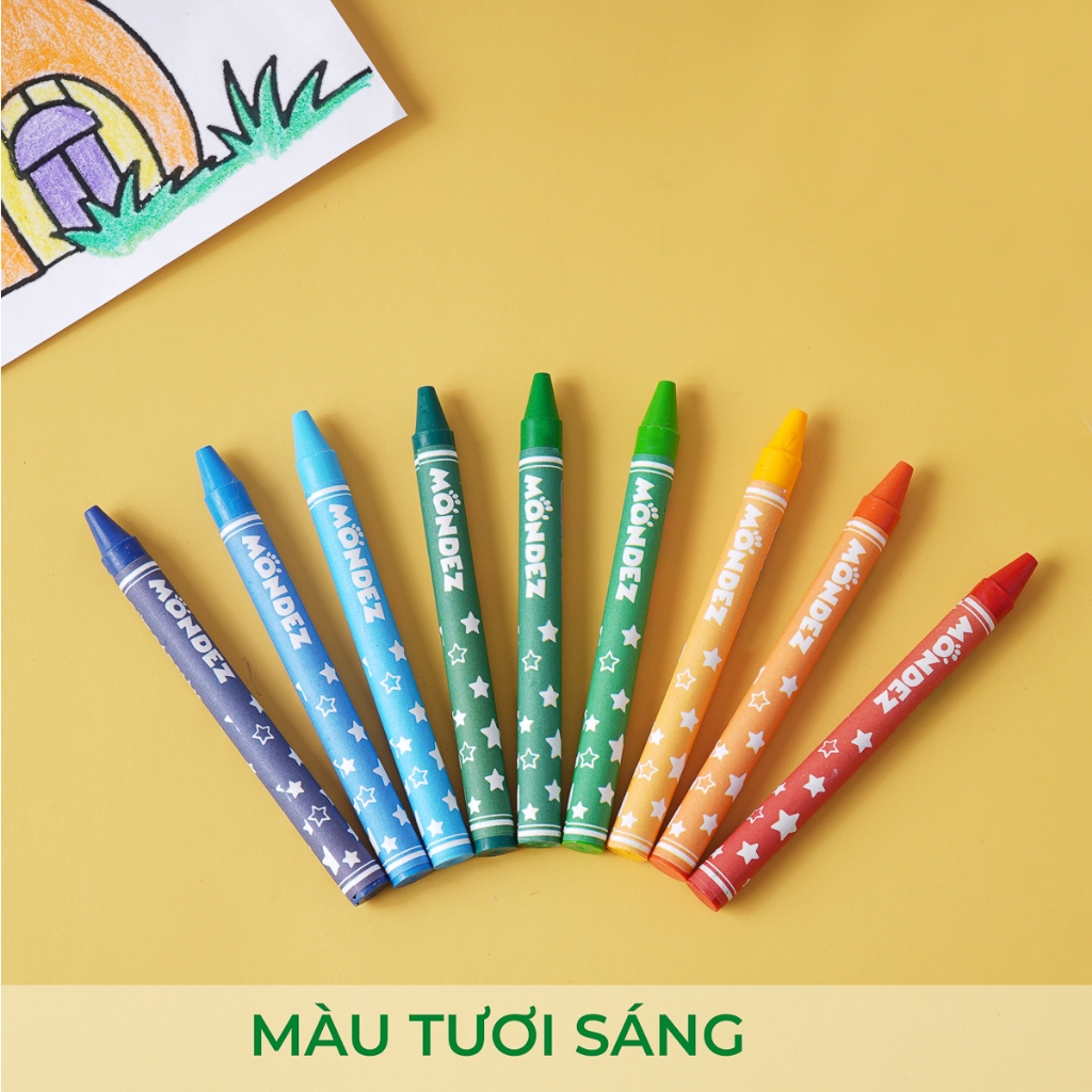 Bộ Bút Sáp Màu Vịt Nghe Nhạc MONDEZ 12-48 Chiếc, Màu Sắc Tươi SángCho Bé Tập Tô M50021/M50022/M50023/M50024