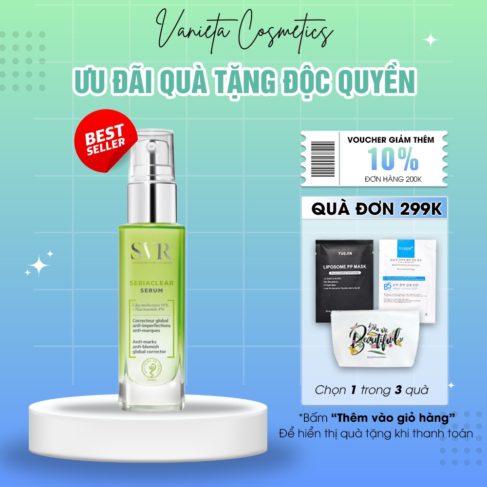 Tinh Chất Serum SVR Sebiaclear Hỗ Trợ Giảm Mụn Với 4% NIACINAMIDE và 14% PHA 30ml