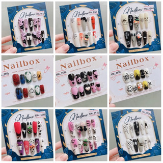 Nailbox thiết kế Halloween móng úp dán sẵn tặng kèm keo và dũa bộ 10 móng