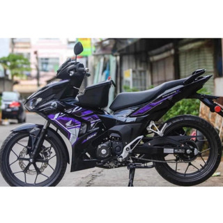 Tem xe winner x v3 mẫu tem chế sonic màu tím dán xe dàn áo màu đen