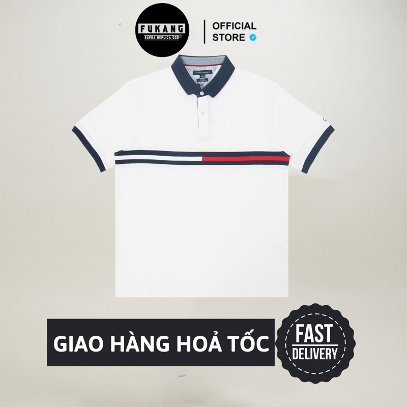 Áo Polo Tommy Basic Embroidered Flag Logo - Logo Dệt Kim Chất Cotton Cá Sấu nặng trên 300gram