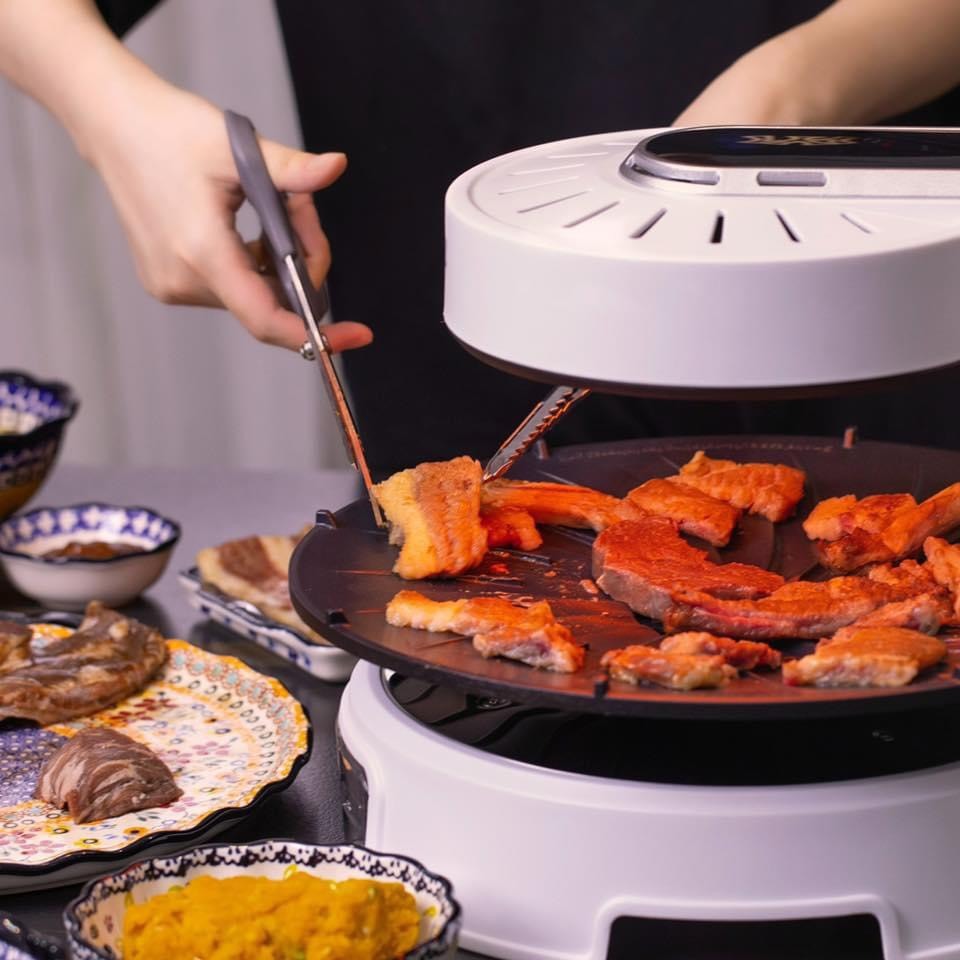 Bếp nướng xoay tròn không mùi ko khói E-Grill nội địa Đức