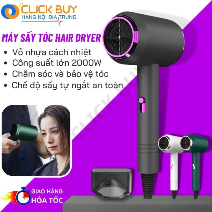 Máy sấy tóc 2 chiều nóng lạnh công suất lớn 2300W nhanh khô tóc, 3 chế độ sấy chăm sóc tóc chuẩn salon kèm mỏ vịt - ST2