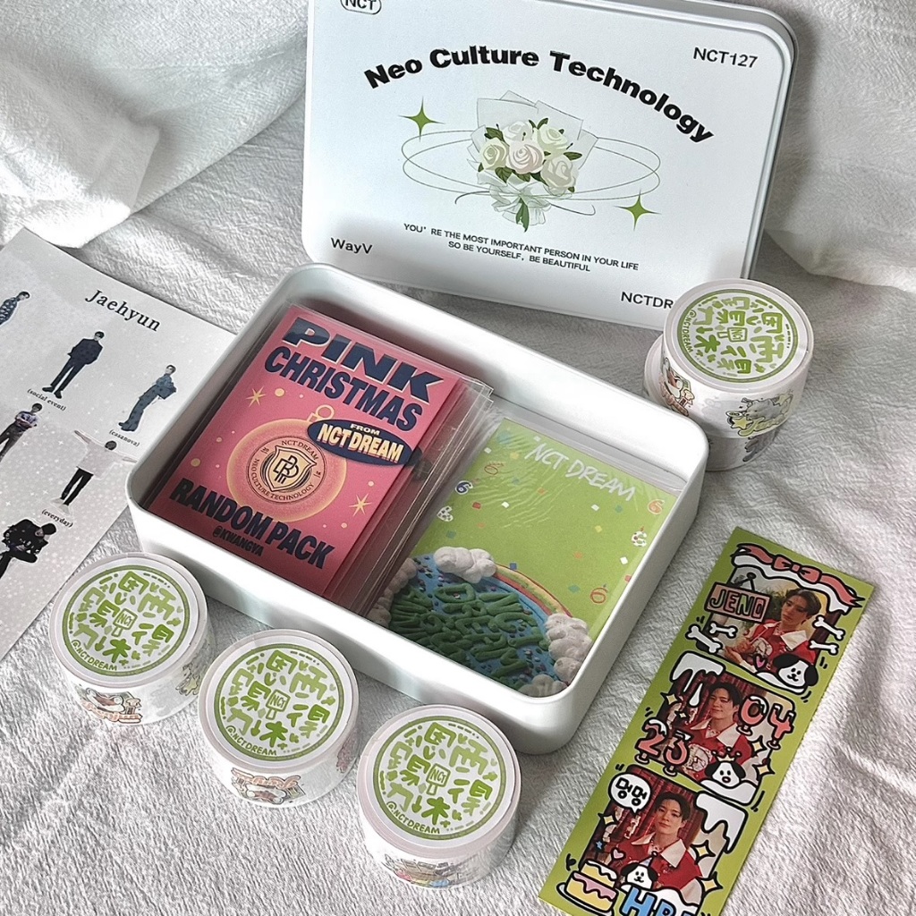 Hộp sắt đựng postcard NCT hình chữ nhật, size lớn