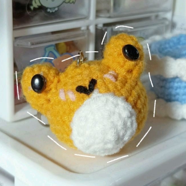 Móc khóa ếch xanh handmade siu cute